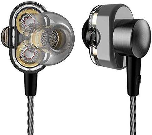 in-Ear Earbuds Dual Dynamic Driver Ear Buds Bass Boosted High Resolution Stereo Headphones with Mic Noise Cancelling Wired Earphones for Smart Android Cell Phones iPhone MP3 MP4