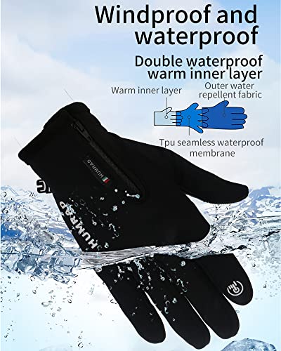Limmax Winter Gloves Men Women Touch Screen Glove Cold Weather Warm Gloves Water Resistant Gloves Suit For Running Driving Cycling Working,Windproof Warm #TOP1