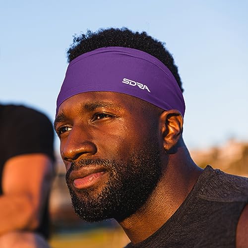 Image of Suddora Solid Color Wide Headband /Sweatband - Workout, Football, Soccer, Yoga (Purple)