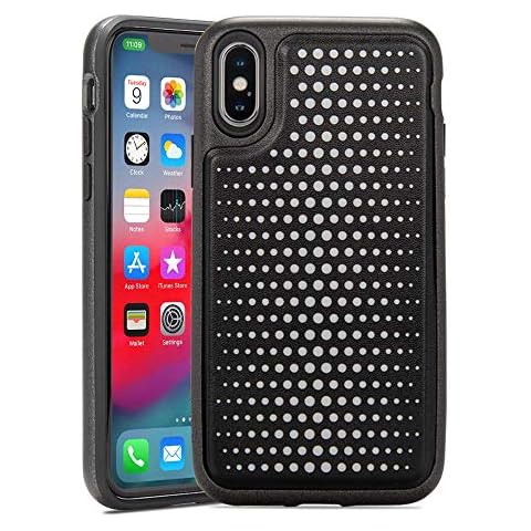 Rocstor Premium Shadow Collection Case for iPhone X/XS - Modern Style Pattern - Black/Grey Color - Military Standard 810G Tested Cover
