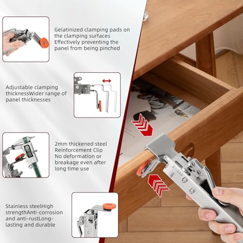 Image of Adjustable Drawer Fixing Clamp Drawer Front Installation Clamps Drawer Clamps for Drawer Panel Installation Fixing Clips,Easy, Efficient,and Fast Installation Drawer Fixing Clip