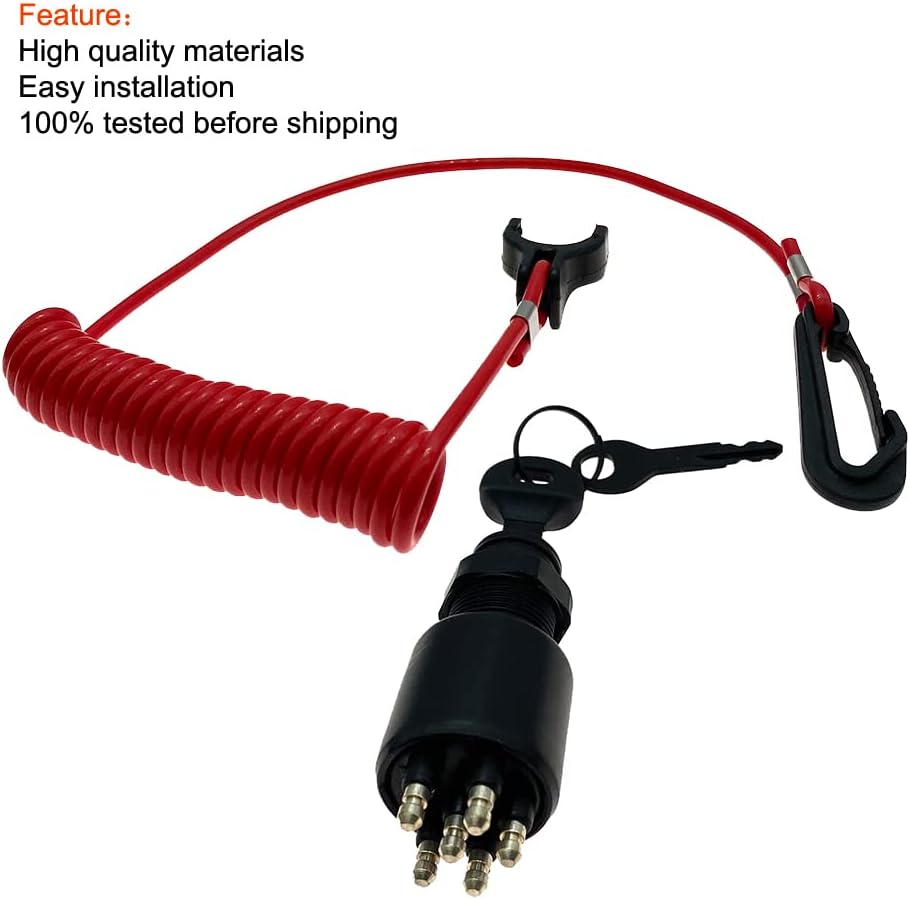 Ignition Switch with Key for OMC Johnson Evinrude 40-200HP Outboard Motor Replace 175974 5005801