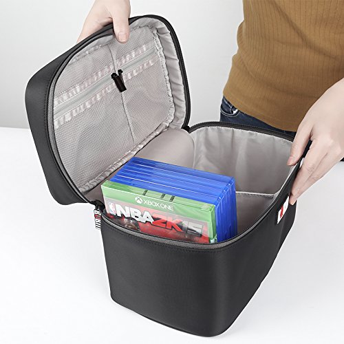 BUBM Portable Carrying Case Compatible with PS5/PS4/ PS4 PRO/PS3/Xbox One/Xbox Series X/S Game Disc Storage Bag Travel Case(Hold Up to 20 Discs)-Black
