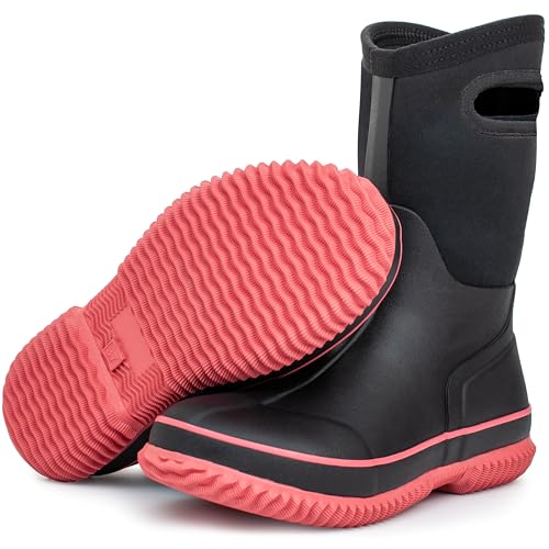 Image of Hbxooxts Women Mud Boots Waterproof Garden Shoes, Anti-Slip Rubber Rain Boots for Women, Outdoor Work and Farming with Easy-Clean Design