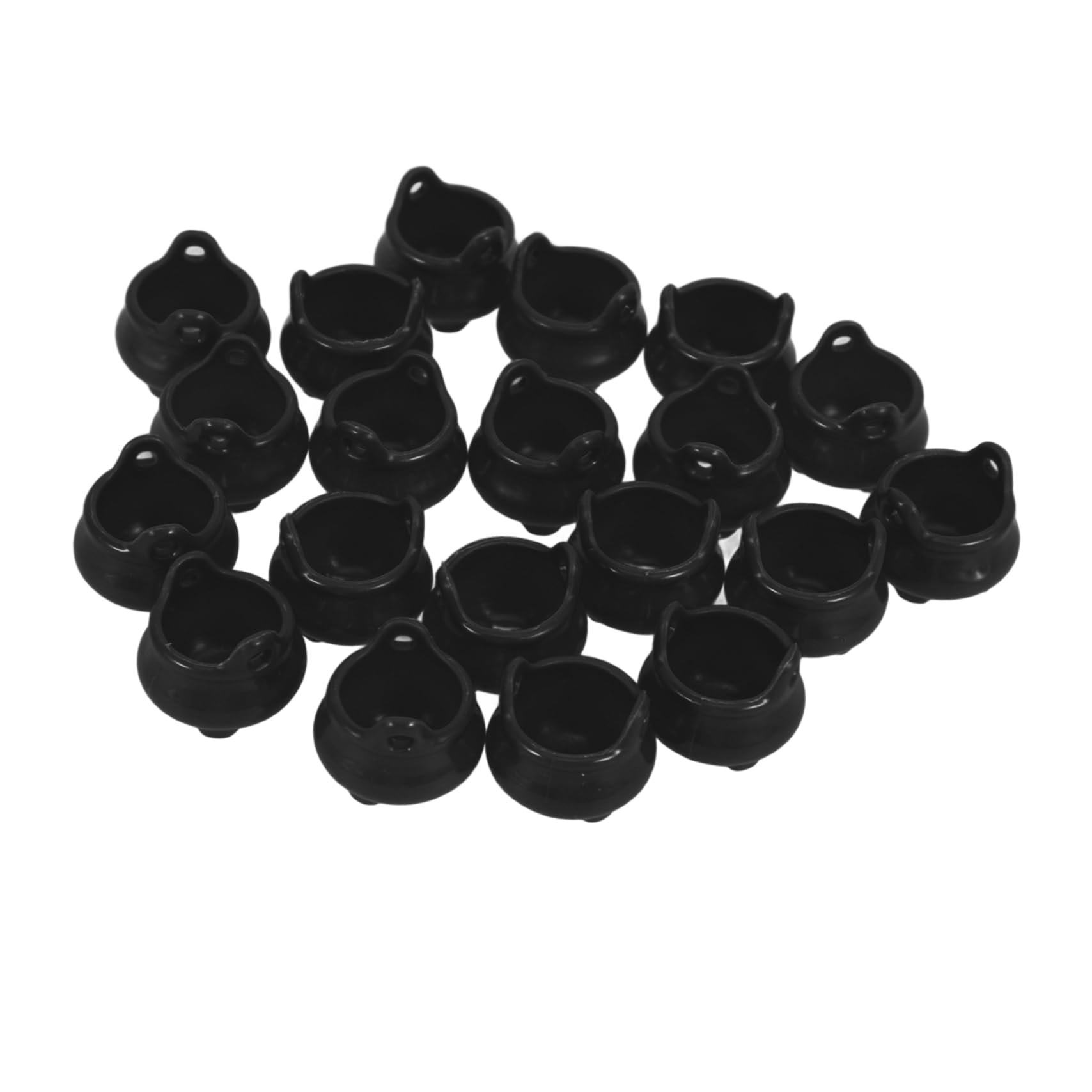 HEMOTON 20pcs Miniature Witch Cauldron Pots Halloween Miniatures Bubble Pot Kettle Decor