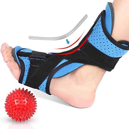 Plantar Fasciitis Splint Brace and Foot Massager Ball for Day and Night Use