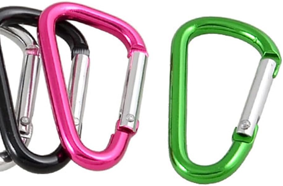 uxcell Aluminum Carabiner Keychain Clip, 10 Pcs Colorful D Shaped Keyring Ring Spring Buckle Clip for Indoor Outdoor Use, Backpack Clip Snap Hooks Lock for Fishing Traveling, Hiking - Image 5