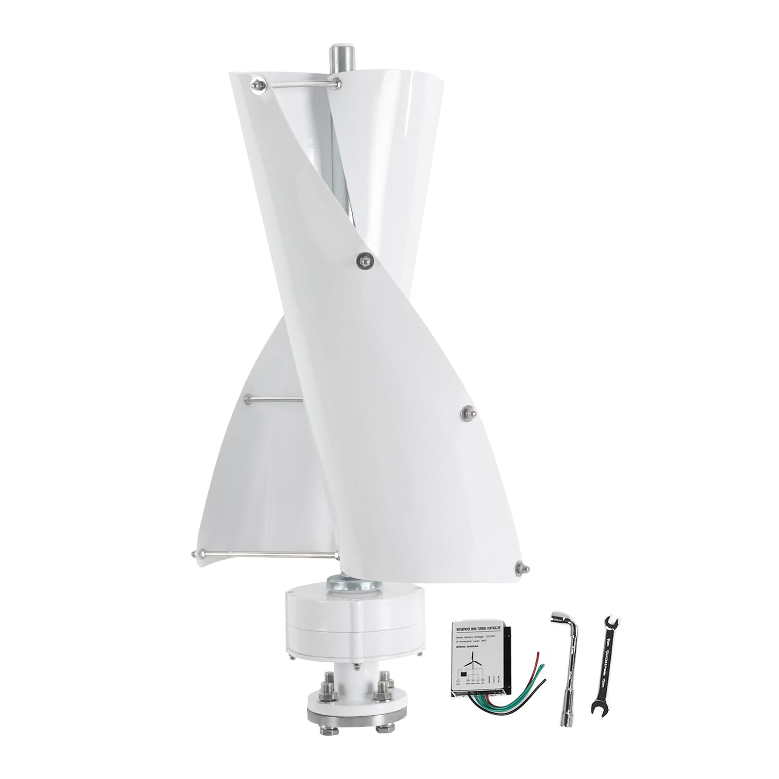 Pyhodi Generatore di Magneti Permanente per Assi Verticali a 600 W, Kit di Mulino a a Basso Rumore Silenzioso per Casa, Barche, Cabine, Mobili, Blu (24V)