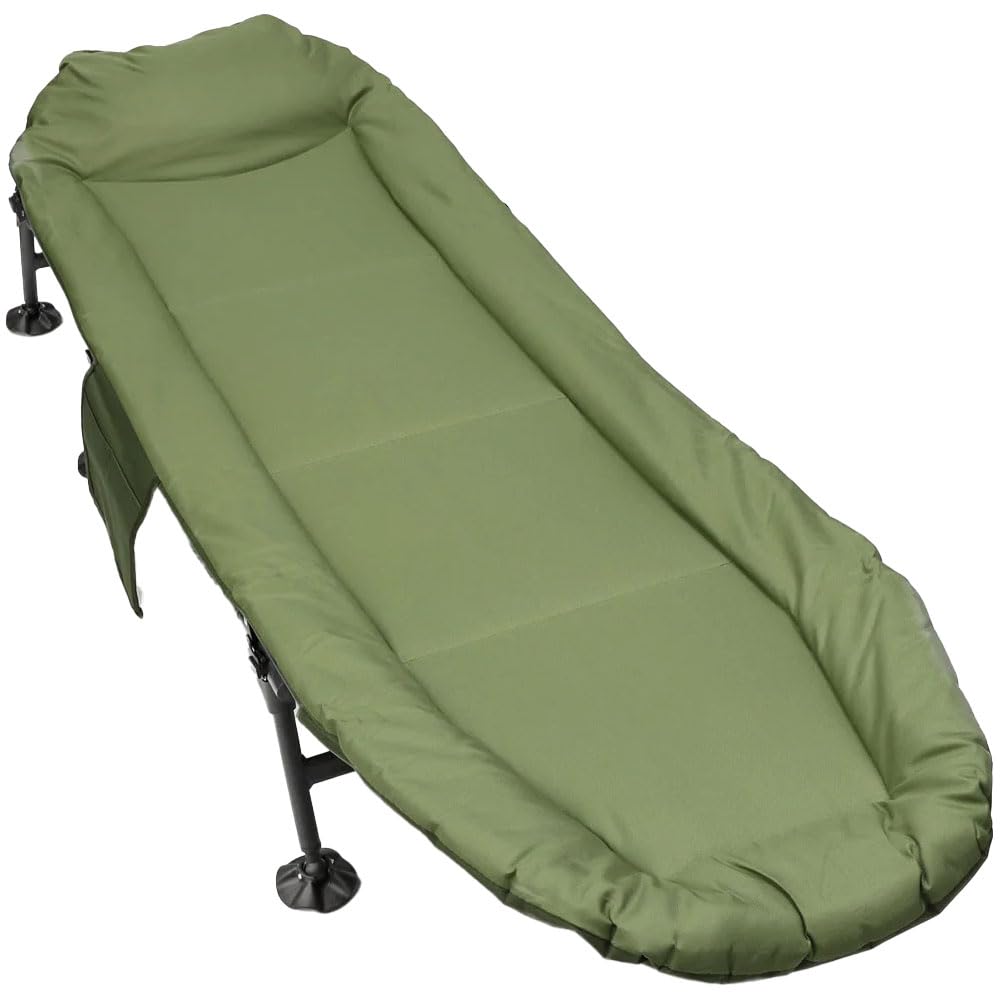 Angelliegen Tasche XL 100 x 90 x 25 cm – Bed Bag Transporttasche für Karpfenliege & Bedchair – 600D Polyester mit PVC-Boden – Gepolsterter Schultergurt & Tragegriffe – Grün