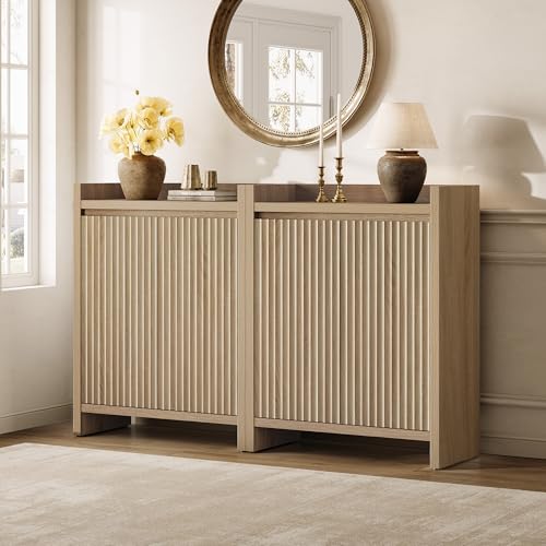 Image of SICOTAS Fluted Shoe Storage Cabinet for Entryway with Adjustable Shelves | 6-Tier Shoe Rack 24-Pair Shoes Organizer