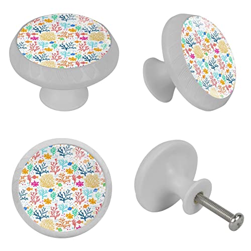 Poignées de tiroir de commode en verre imprimé corail de prestige