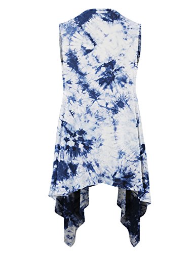 Image of Made By Johnny Women's Lightweight Sleeveless Cardigan - Draped Open Front Vest with Asymmetrical Hem