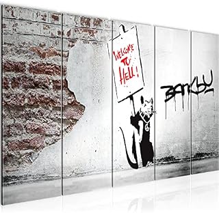 Canvas Wall Art Banksy Balloon Girl 1 Part Non-woven Canvas Prints for Living Room and Bedroom Street Style Red 301612a