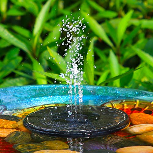 Aisitin Solar Fountain, 2023 Upgrade Solar Bird Bath Fountain Pump With Rotable Nozzle & 3 In 1 Nozzle & 4 Fixers, 2.5W Solar Water Fountain Pump For Bird Bath, Garden, Pond And Outdoor #TOP7