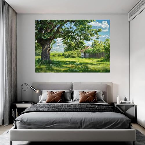 Impression sur toile paysage WODJEM 70x100cm encadrée pour salon