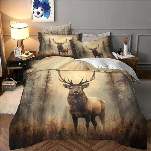 Parure de lit cerf en microfibre douce et résistante imprimé 3D haute définition