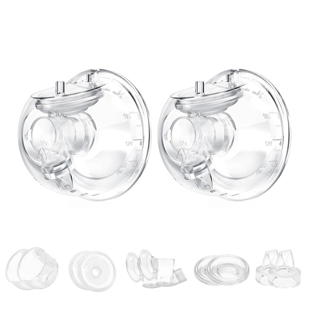 Milk Collector Cup Set Compatible with Momcozy S12 Pro/S9 Pro Breast Pump, Not for S12/S9, Replacement Pump Parts Include Collector, Duckbill Valve, Flange, Diaphragm, Linker (27mm)-image-18