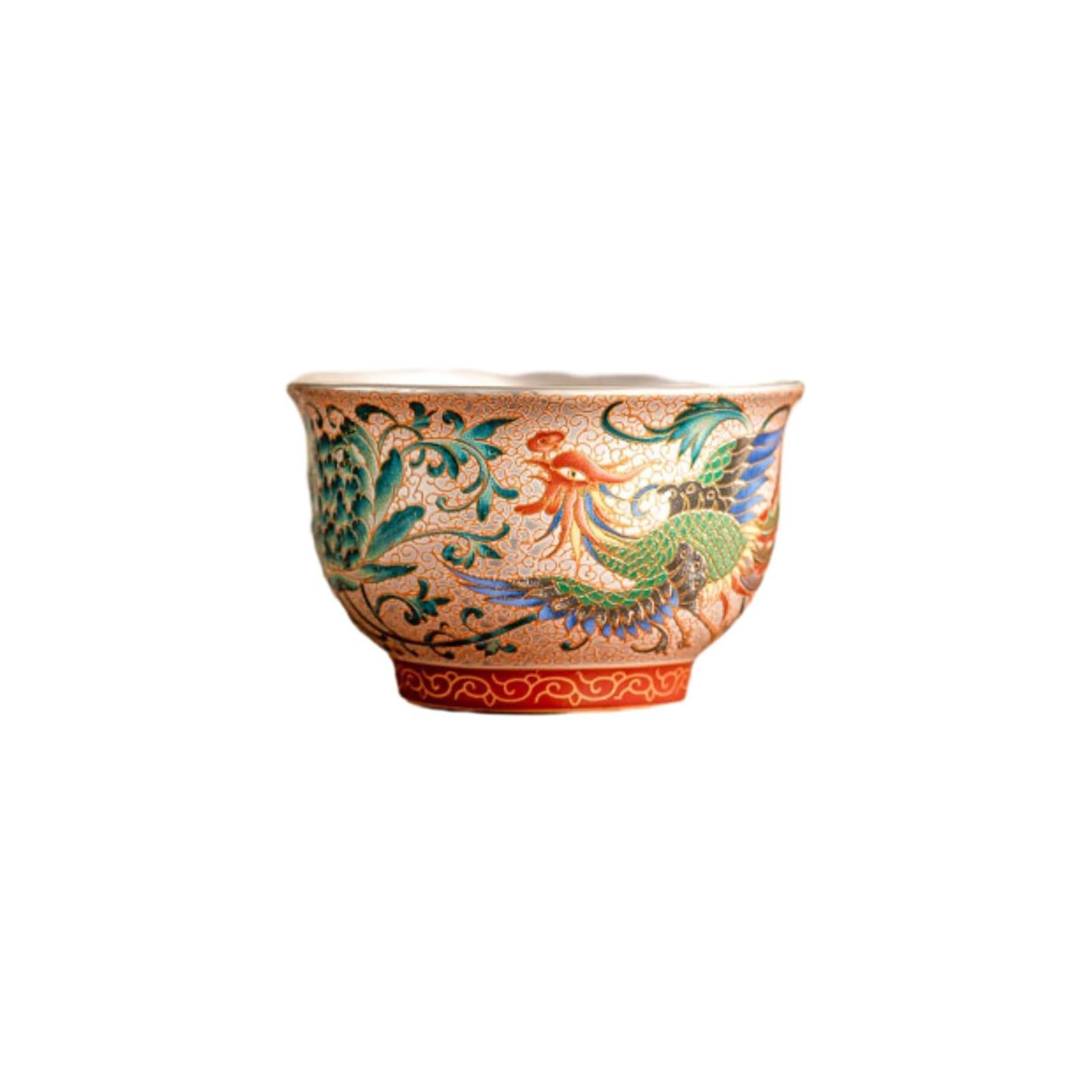 140ml/5oz Dragon, Phoenix, Chengxiang, srebrny kubek dla par - Phoenix Master Cup [pudełko] -140 ml