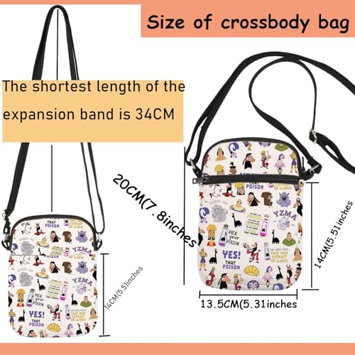 Image of TSOTMO Cartoon Movie Merchandise Emperor Movie Crossbody Bag for Movie Fans Poison Zipper Pouch (K Cross)
