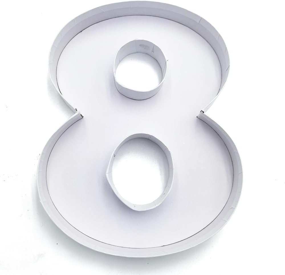 Paper Mache Cardboard Number Fillable Cutout Candy Tray Sweet Chocolate Jelly Beans Birthday Party Treat Box (8)