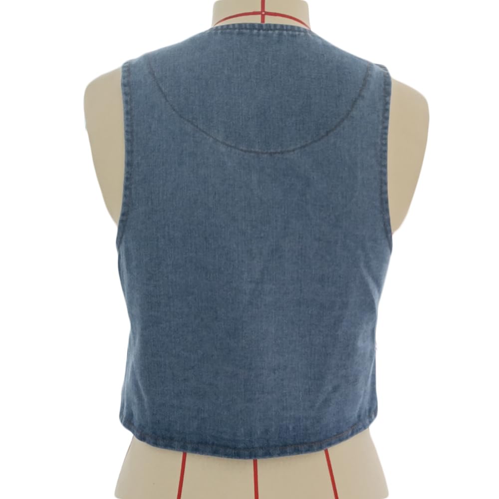 Women's Y2k Tie Front Denim Tank Top Fitted Deep V Neck