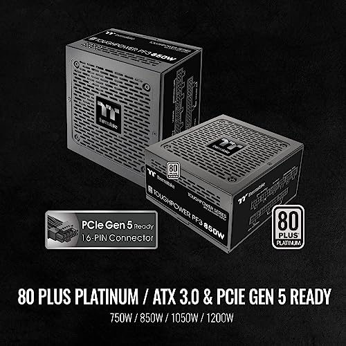 Image of Thermaltake Toughpower PF3 ATX 3.0 850W 80+ Platinum Full Modular SLI /Crossfire Ready Power Supply; PCIe 5.0 12VHPWR Connector Included; 10 Year Warranty; PS-TPD-0850FNFAPU-L