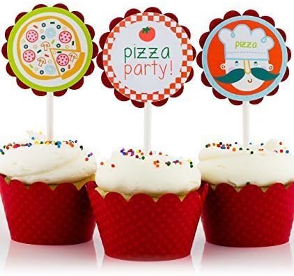Pizza Party Cupcake Toppers