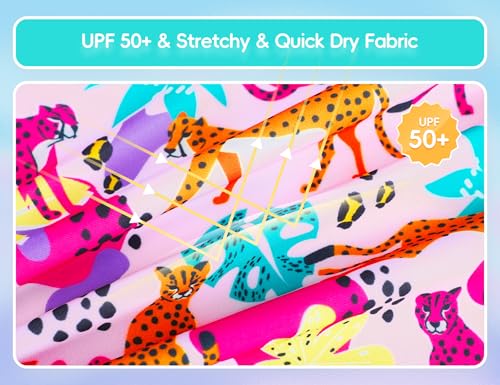 Image of Girls Swimsuit Long Sleeve Rush Guard Bathing Suit Swimwear with Bikini Bottom Sun Protection