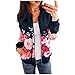 Femme Hoodie Courte Femme Manteau Femmes Chaud Sweatshirt Cardigan Imprimé Sport Veste Vintage Pullover Hoody Outwear (Marine 2, L)