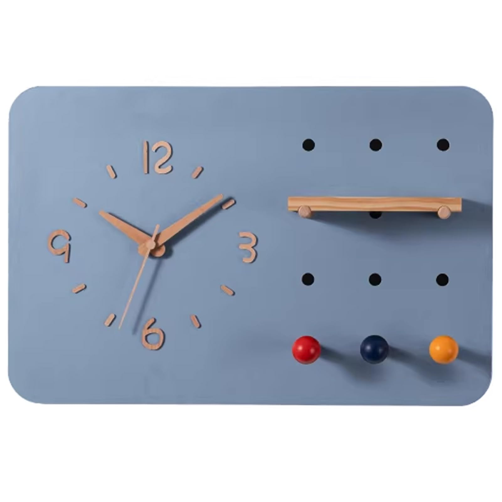 Horloge cache-compteur électrique avec étagère murale et rangement disjoncteur