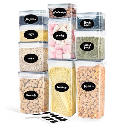 Kit 10 Potes Tampa Hermético Porta Alimentos Mantimentos Armário ...