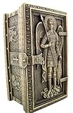 Archangel Saint St Michael Cold Cast Bronze Rosary Relic or Keepsake Case Framed Trinket Box