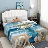 Coperta Pile con Design Fiore ：Questa Coperta Plaid Pile è Disponibile con il Motivo Spiaggia Vaso Natura Morta , Ideale per Aggiungere Stile e Calore al Salotto, al Letto o al Divano. Un Tocco Accogliente che Completa l’Arredamento
