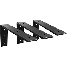 Countertop Support Bracket 3 Pack 12 inch Heavy Duty 3/8" Thick Black Granite Countertop Bracket 12"x6"x2.5" Shelf L Bracket Mantel Corbels for Quartz/Granite/Wood/Concret/Laminate Countertops