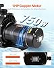 VEVOR Above Ground Pool Pump, 1HP, 80 GPM Max. Flow Single Speed Swimming Pool Pump, 110V/240V 3450RPM 34.4ft Max. Head Pool Pump with Filter Basket for Above Ground Pools, Hot Tubs, or Spas