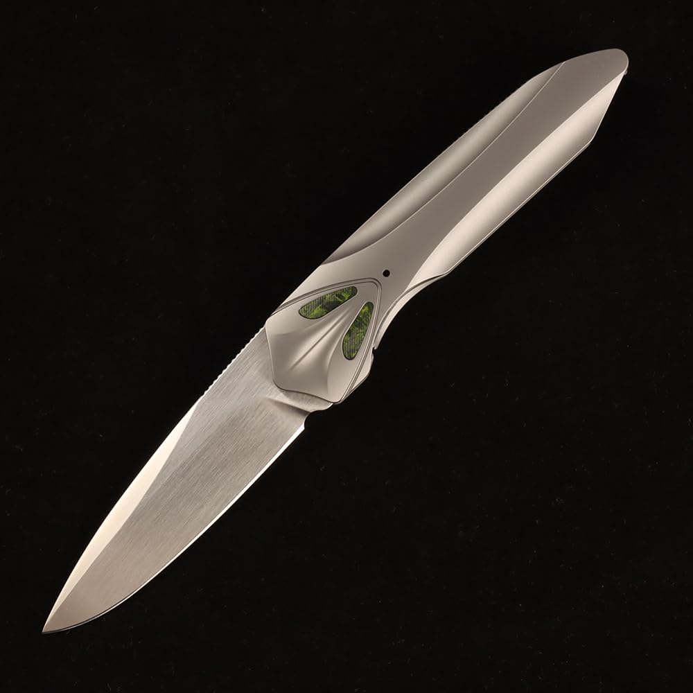 MASALONG ET Series Folding Knife, VG10 Blade, Aluminum Handle, 7.6 Inches, Foldable, for Camping, Silver