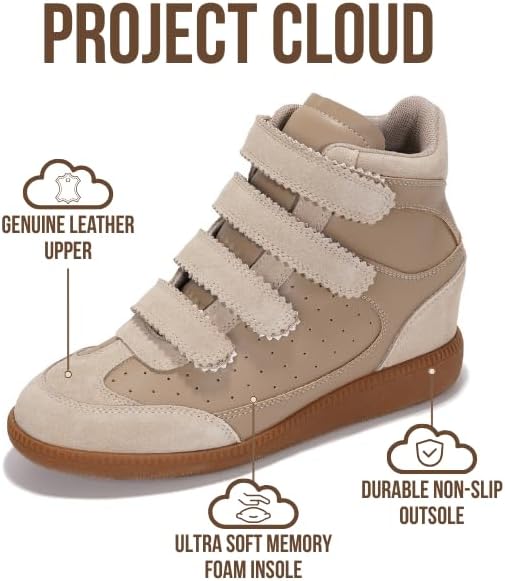 Project Cloud Wedge Sneakers for Women – Memory Foam Insole Womens Sneakers – Lightweight & Hi Top Womens Shoes – Stylish Spring Shoes for Women 2026 (Marant) - Image 2