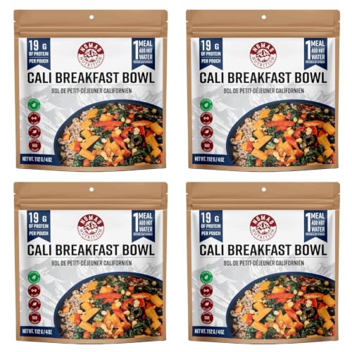 Image of Nomad Nutrition CALI Breakfast Bowl | Instant Freeze Dried Backpacking & Camping Food | Plant-Based, Non-GMO Hiking Meals with High-Energy, Vegan, Gluten-Free | 112g - 4 Pack