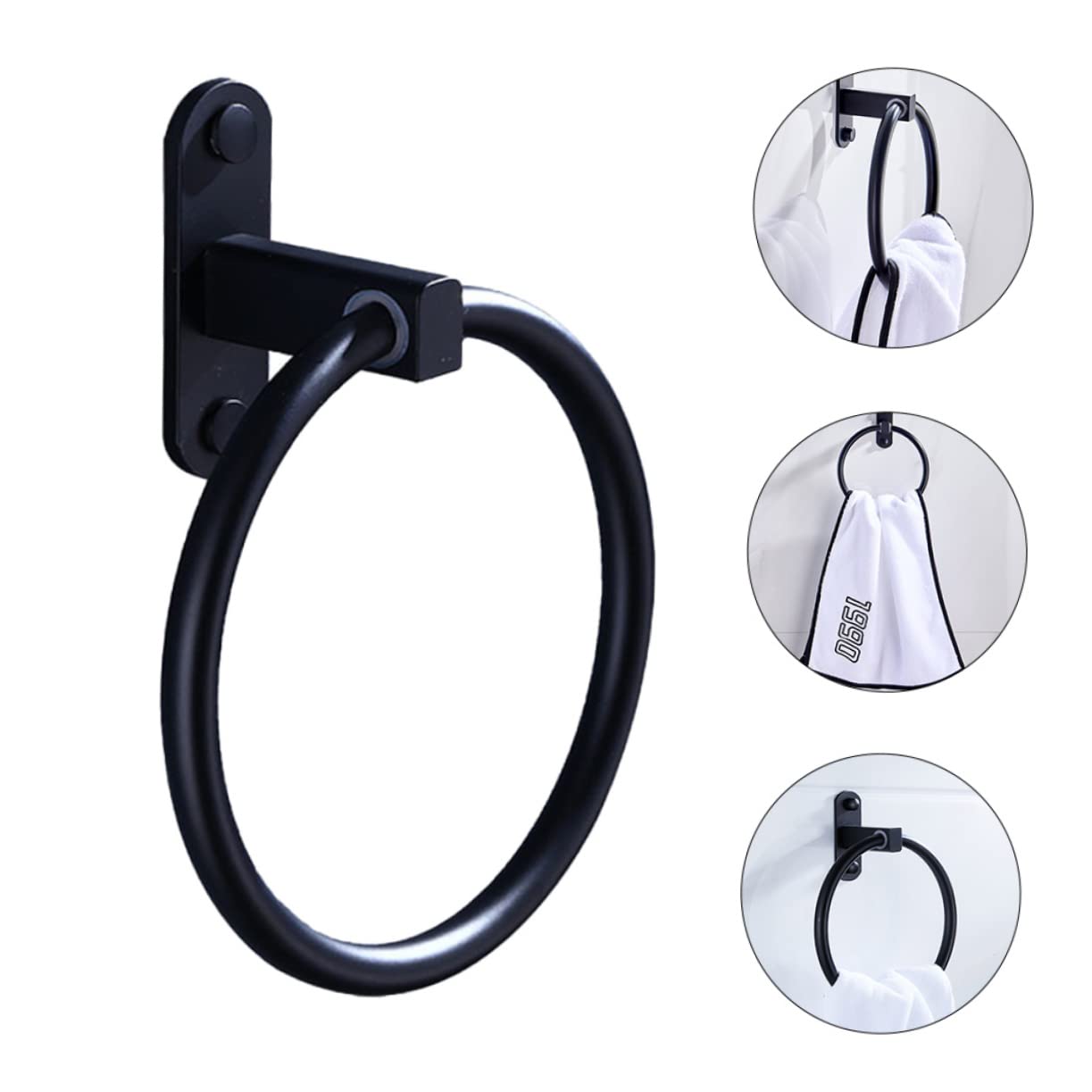 VILLCASE 2 Piezas Toalla de Aluminio baño Toallero colgadora de Toallas Negro