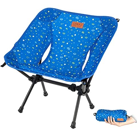 LACAL Star-moon Printing Lightweight Camping Folding Chair for Youth, 600D Oxford Fabric, Durable Aluminum Alloy Frame, Easy to Storage and Carry, Suit for Camping, Hiking, Go to Beach (Blue) Cover