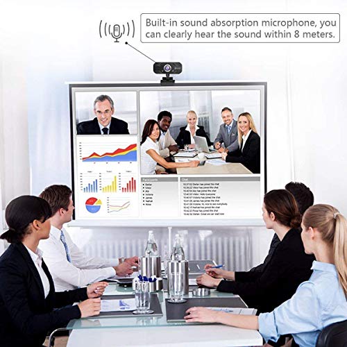 HD Webcam, EIVOTOR PC Webcam 720P USB Mini Computer Camera Built-in Mic, Flexible Rotatable Clip, for Laptops and Desktop, Black