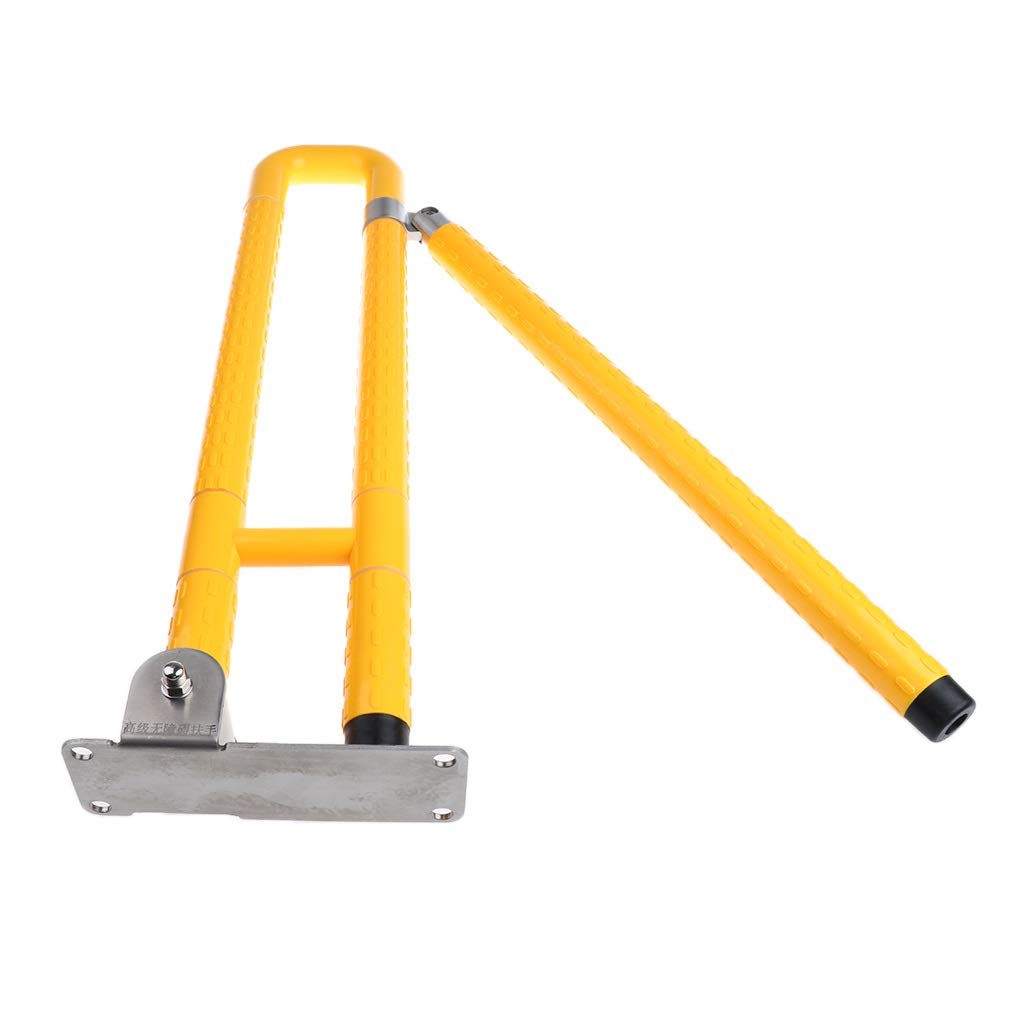 Barra de agarre de baño en forma de R plegada, asas de seguridad para el baño para discapacitados, barras de asistencia para pacientes ancianos, mango de uso (color: amarillo)