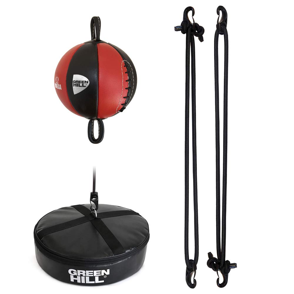 Palla Tesa Francese Omega Speed Ball Pera Boxe Pugilato Green Hill Vera Pelle (Colore Palla Nero/rosso)