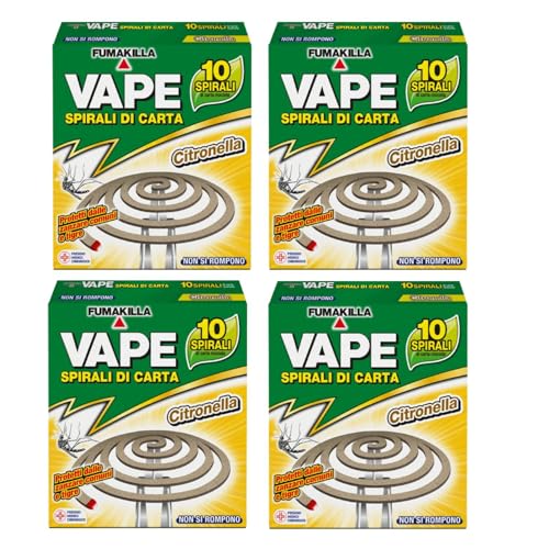 Vape Espirales antimosquitos de papel de citronela para exteriores, resistentes y fáciles de usar, no se rompen, larga duración 10 unidades (unidades)