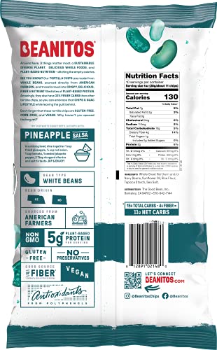 Beanitos Bean Chips - Restaurant Style Sea Salt - (4 Pack) 10 Oz Family Size Bag - White Bean Tortilla Chips - Vegan Snack With Good Source Of Plant Protein And Fiber #TOP1