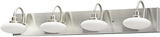 28in Brushed Nickel LED Vanity Light Fixtures,4-Light Bathroom Vanity Light Sconce Lamp,Bathroom Lamp Over Mirror, Modern Wall Sconce for Bath,Hallway,Cloakroom,3000K-6000K,Selectable, Dimmable