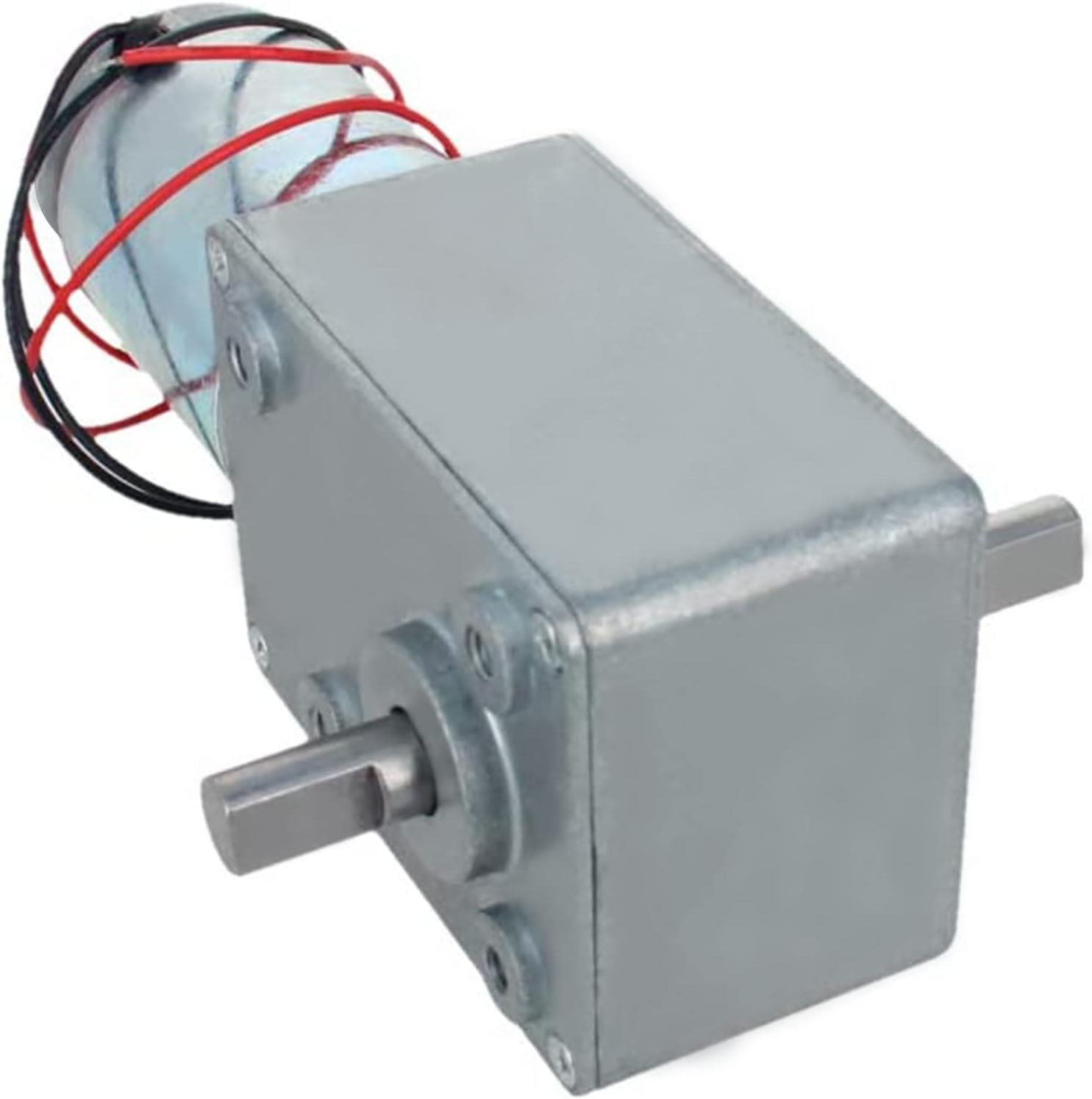 Fielect 24V 30RPM DC Worm Geared Motor Double Shafts Electric Motor High Torque Turbine Worm Gearbox Motor Speed Reduction Motor