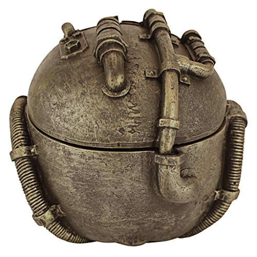 Design Toscano Steampunk Skull Containment Vessel Gothic Stash Box Statue, Polyresin, Antique Brass, 19 cm steampunk buy now online