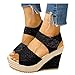 riou Sandalias Mujer Plataforma Esparto Verano Casual Alpargatas de Cuña Plateau Moda Punta Abierta Boca de pez Comercio Exterior Sandalias de Estilo Romano, Zapatos de Playa para Mujer 2021