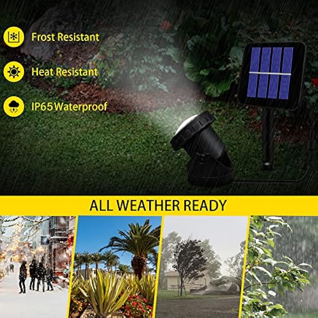 Solar Spot Lights Outdoor, LED Waterproof Pond Light Solar Spotlight Underwater Light Security Lighting Dark Sensing Auto On/Off Adjustable Lighting Angle, for Outdoor Lawn Fish Tank Pool (1 Pack)